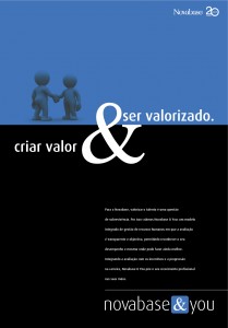 Criar valor & ser valorizado Cartaz Campanha RH Novabase